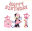 Happy First Birthday Mini Mouse Garland Kit 16pcs with balloons, stars, and birthday banner for themed party decoration.