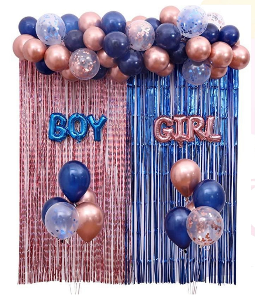 Boy or Girl Reveal Party Balloon Garland Kit 68 pcs, party decorations, baby shower balloons, themed party decor, event celebrations Main image