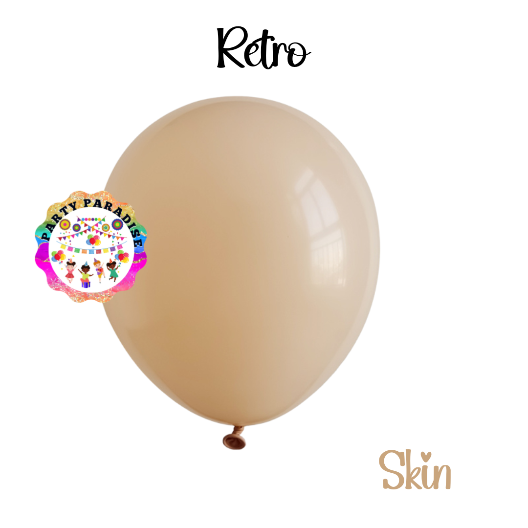 Retro Balloon Natural Latex Rubber in Skin 12" 100ct or 5" 200ct for Birthdays, Baby Shower, Anniversary, Gender Reveal, Weddings, Graduation, Prom, Bridal Showers, Bachelorette Partyatural Latex Rubber 12 inches "Skin" 100ct Secondary image