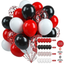 Red, black, white, confetti balloon bouquet 60 pcs, perfect for themed party decor, birthday party supplies, and event party accessories.