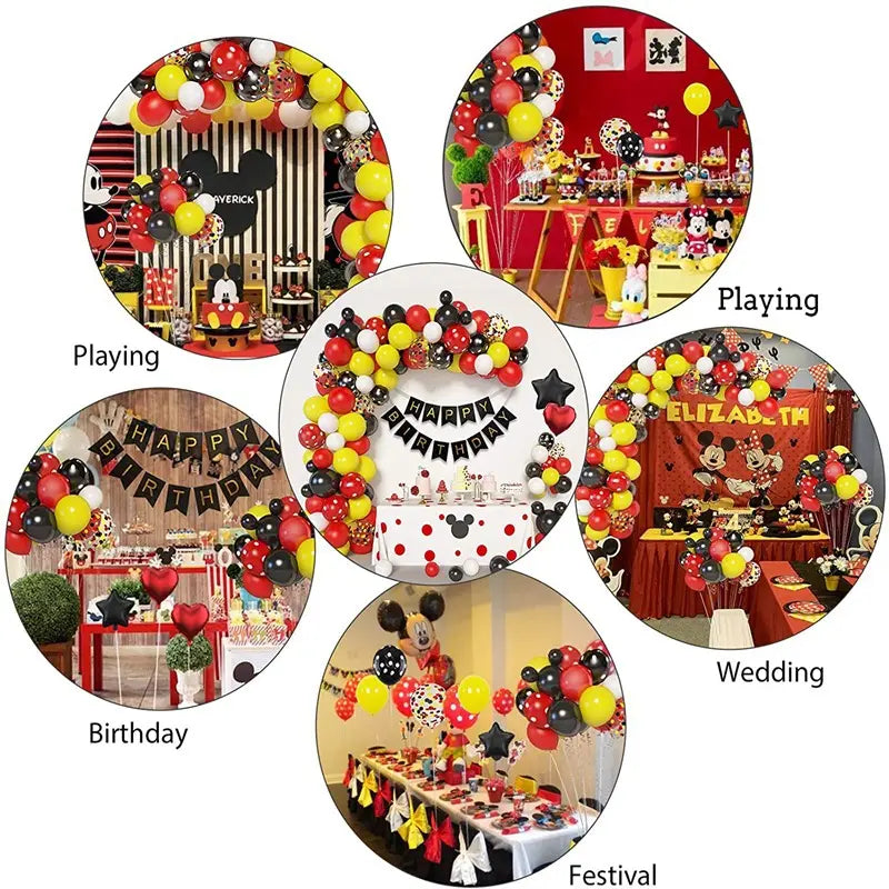Mickey Mouse themed balloon garland arch kit 99 pcs for birthday, wedding, festival party decorations