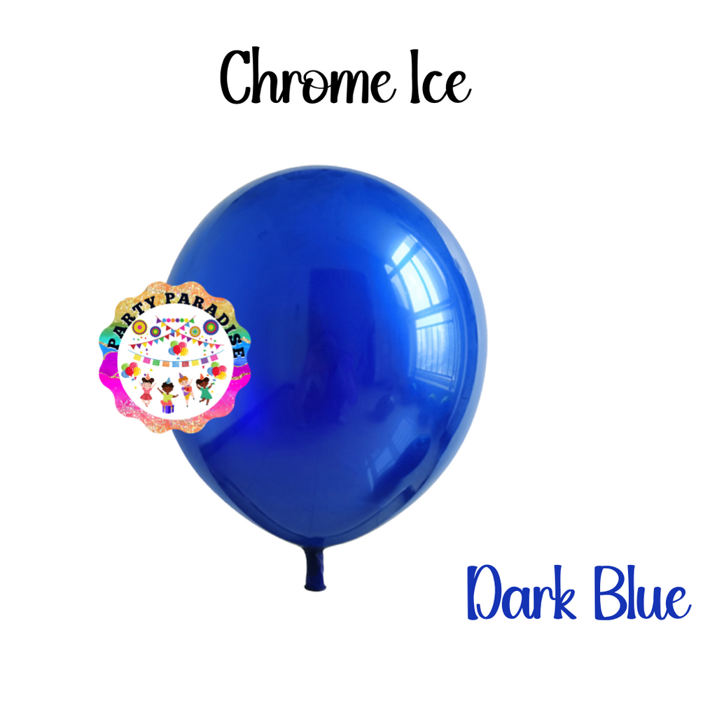 Chrome Ice Balloon 12 inches Dark Blue 50ct