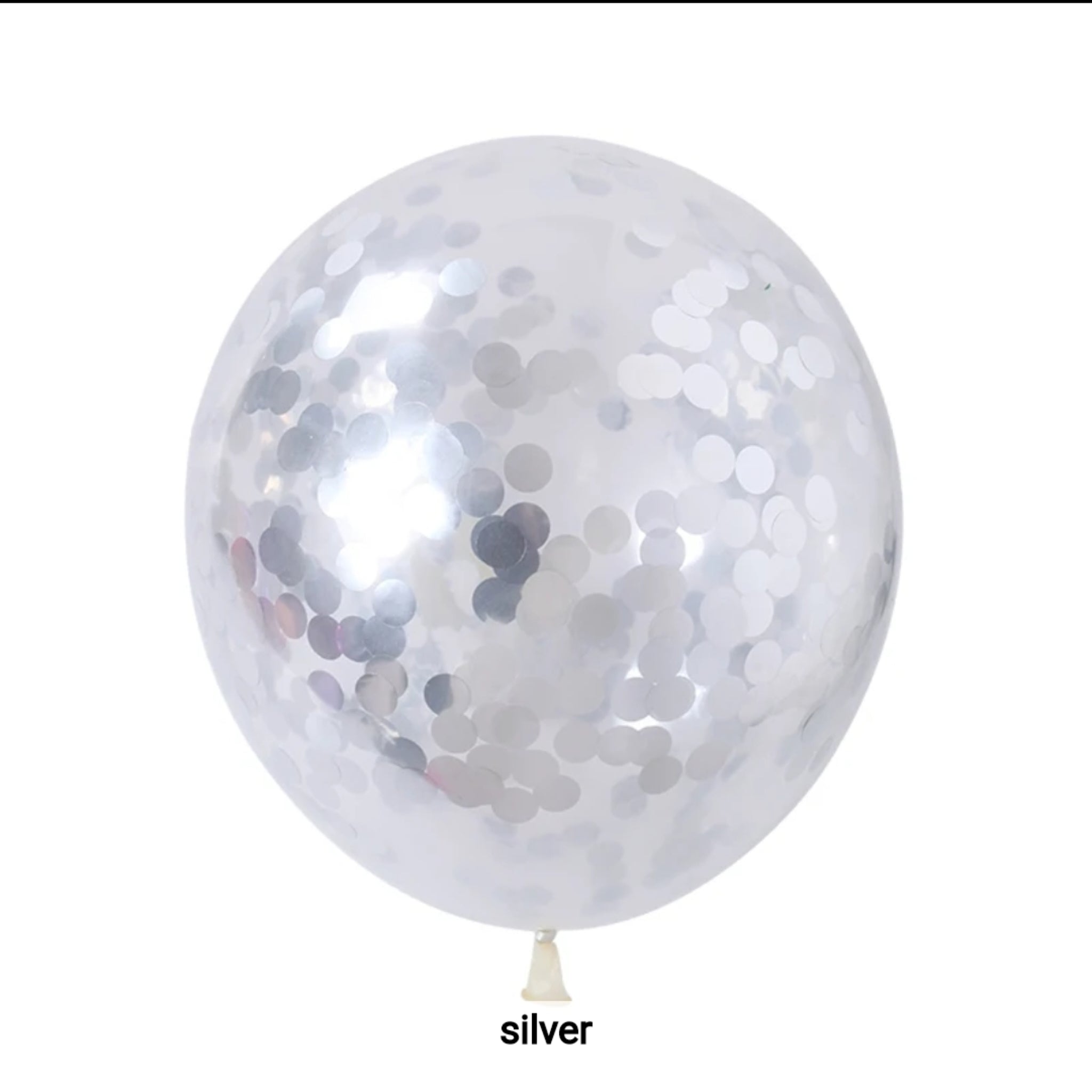 Confetti Balloon in silver 12 inches-25pk, perfect for party supplies, themed party decor, birthday party supplies, and celebration decorations