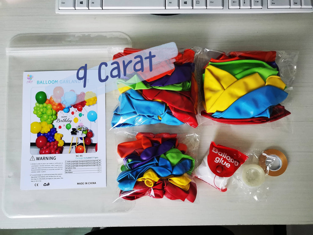 Rainbow Themed Balloon Garland 111pcs kit