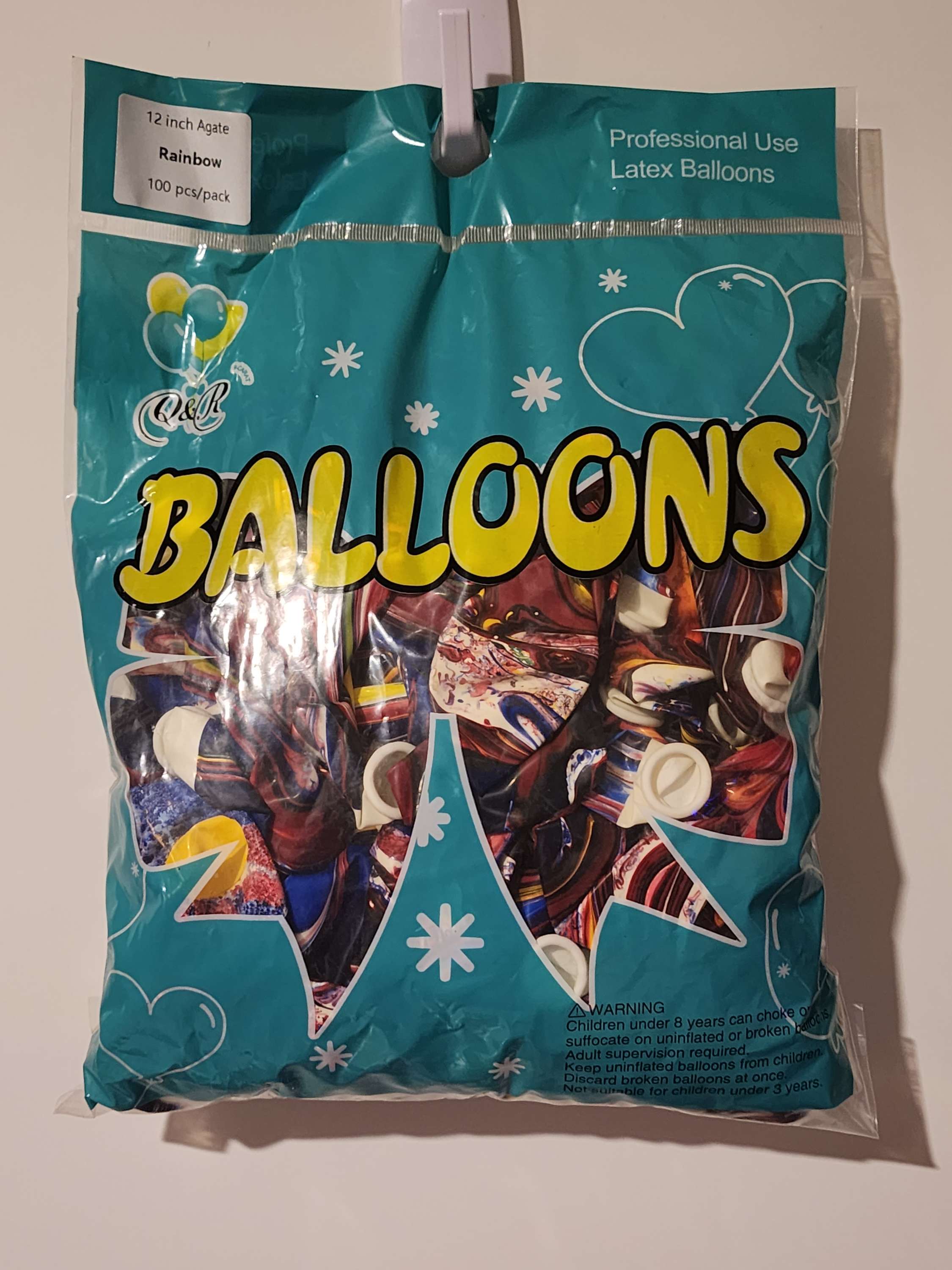 Rainbow Agate (Marble) Balloon 12in 100pk Secondary image