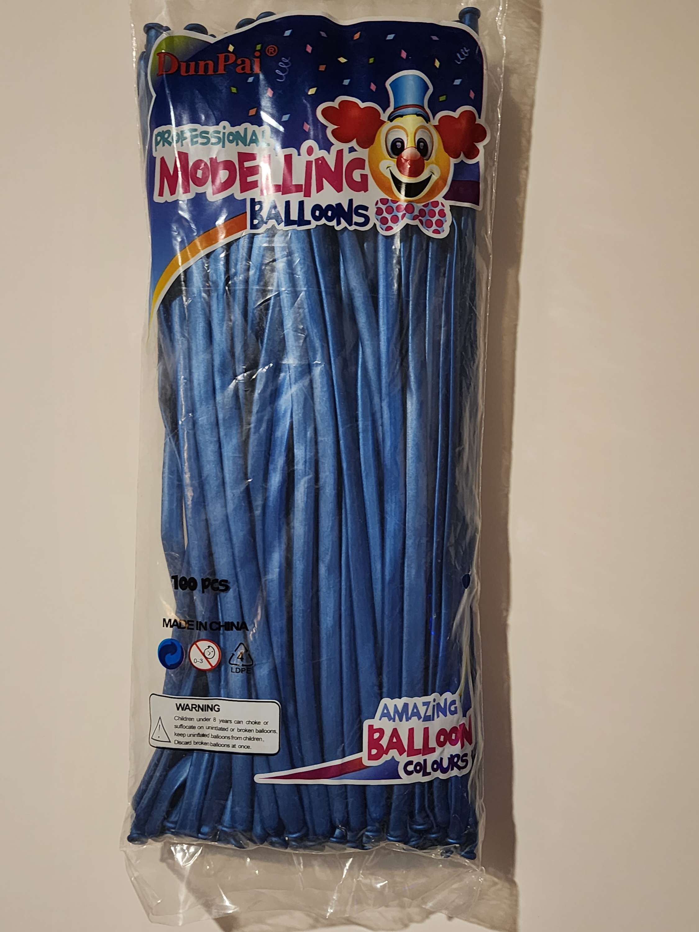 Metallic Long Balloon in Blue 100ct party supplies