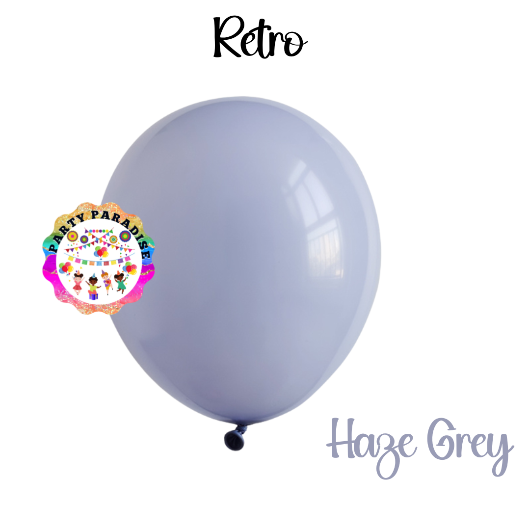 Retro Balloon Natural Latex Rubber in Haze Grey 12" 100ct or 5" 200ct for Birthdays, Baby Shower, Anniversary, Gender Reveal, Weddings, Graduation, Prom, Bridal Showers, Bachelorett Party Secondary image