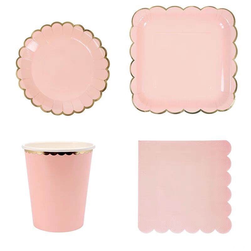 Pink Tableware Set 80pcs for party supplies