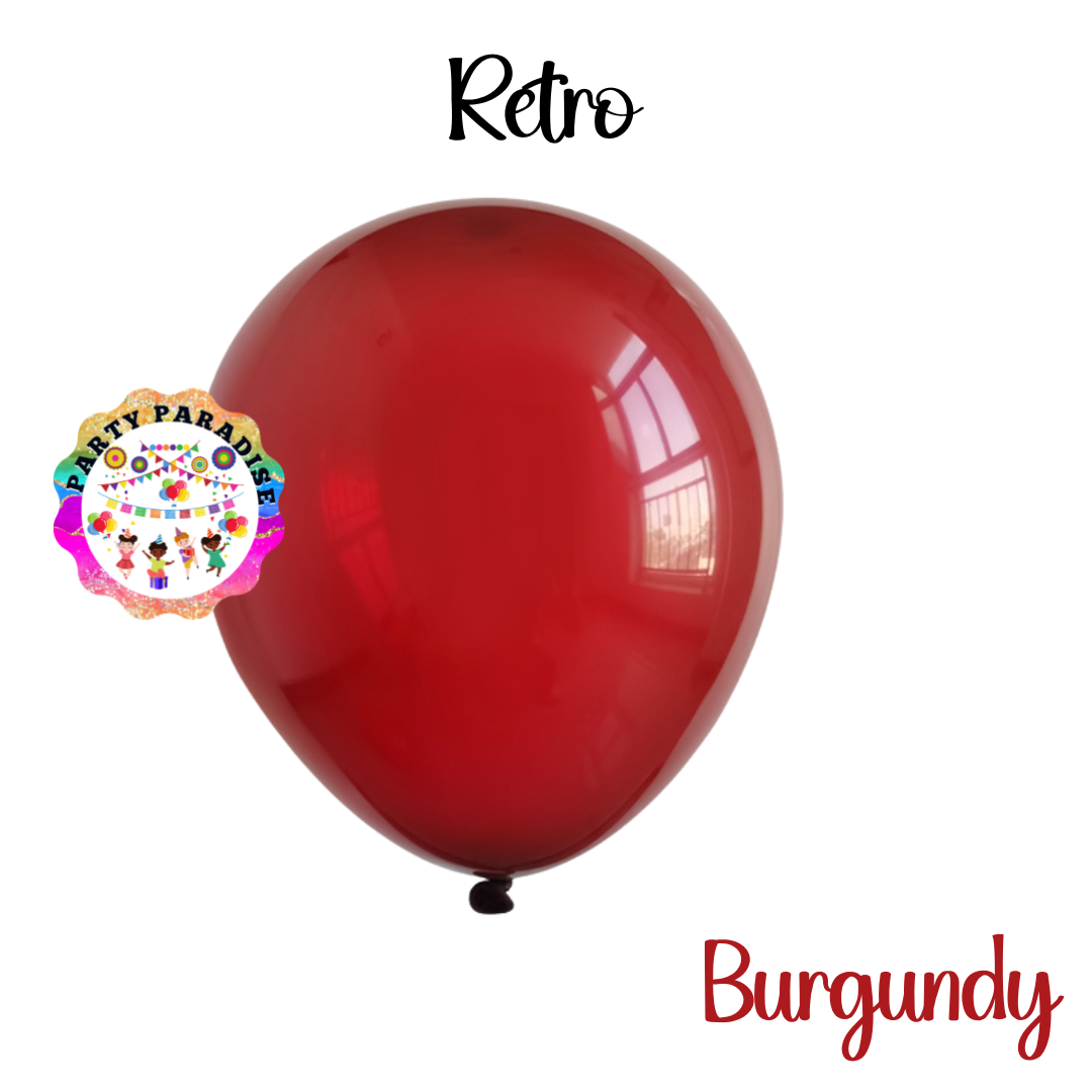 Retro Balloon Natural Latex Rubber 12 inches "Burgundy" 100ct - Perfect for party decorations and themed party decor.
