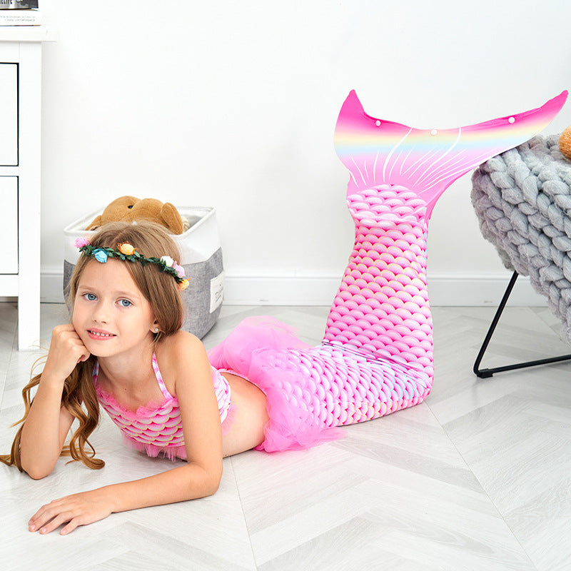 Girls Mermaid 🧜‍♀️ outfit costumes birthday cosplay 3pcs set, ideal for themed party supplies and birthday decorations.