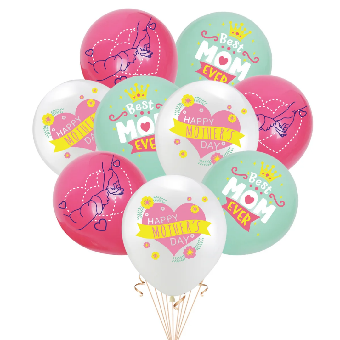 Best Mom ever Mother's Day balloons, perfect party decorations for celebrations, party supplies like balloon garland kits and event accessories.