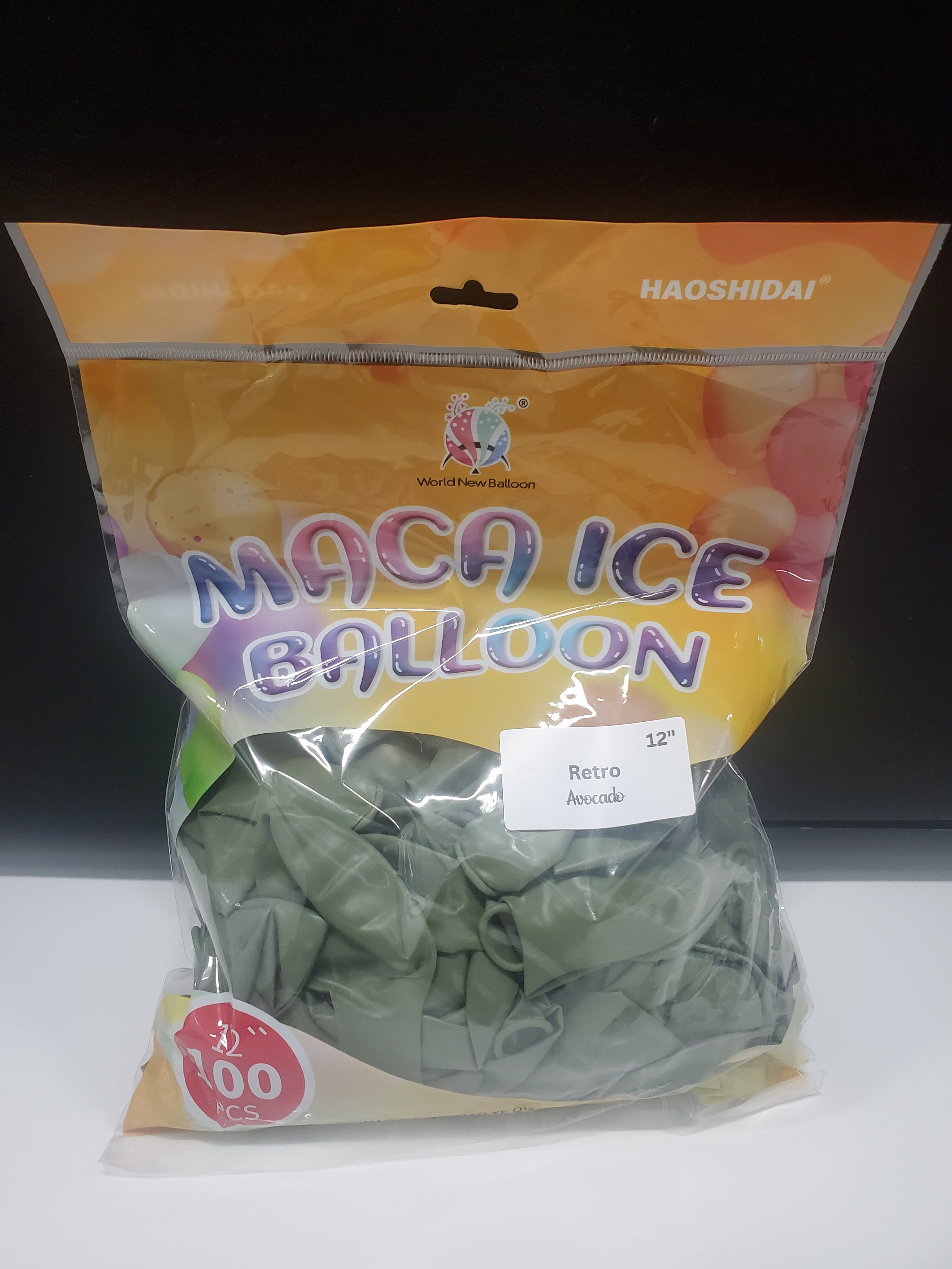 Retro Balloon Natural Latex Rubber 12 inches "Avocado Green" 100ct Secondary image