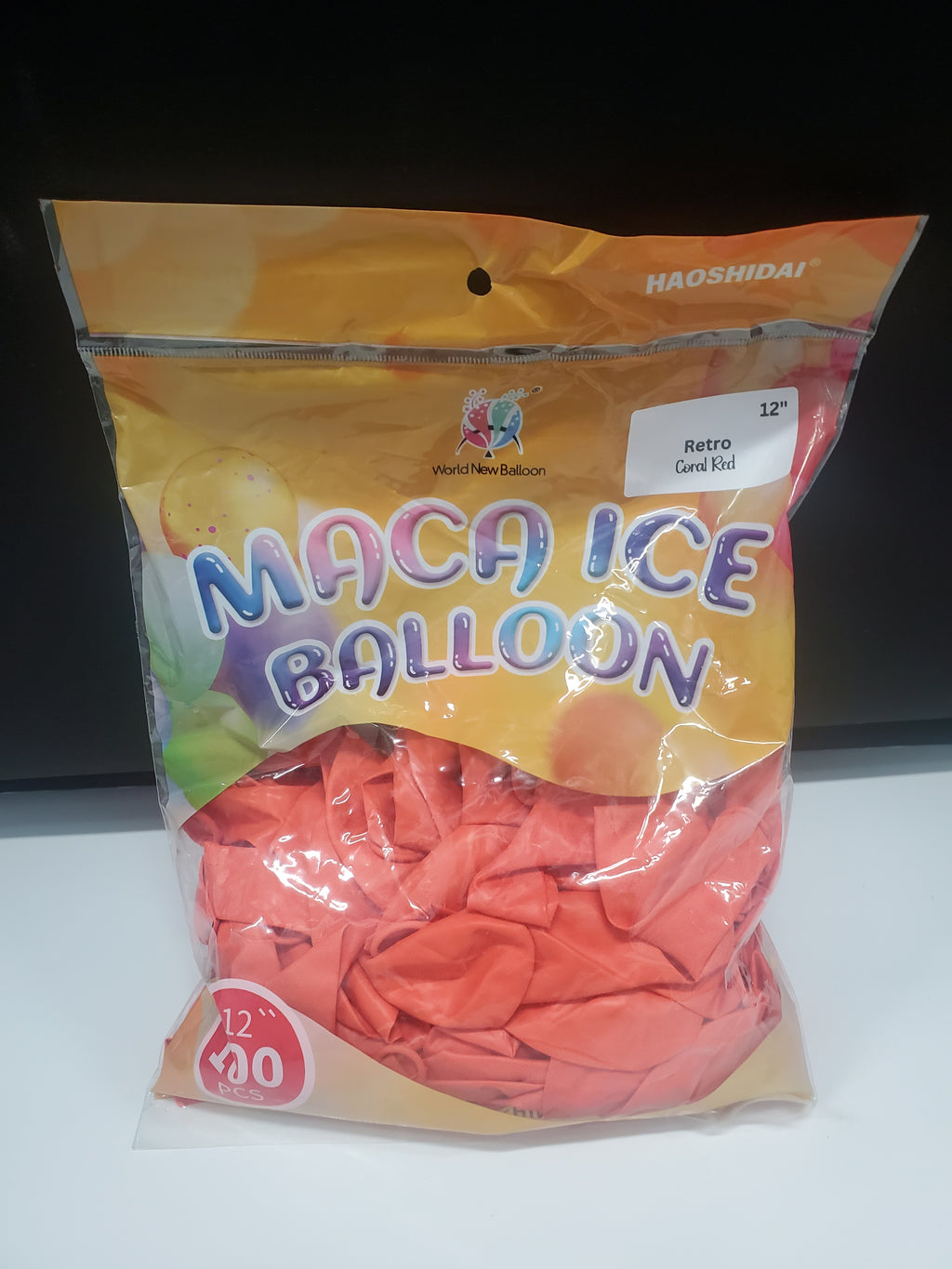 Retro Balloon Natural Latex Rubber 12 inches "Coral Red" 100ct party supplies