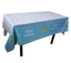 Light Blue Gold and White Decorative Table Cover 54inx72in -1pk; perfect for birthday and themed party decorations, tableware sets included.