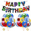 Marvel Themed Balloon Garland 27 pcs kit for party decorations and supplies, featuring superhero design with Happy Birthday banner and balloons.