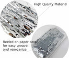 Silver Foil Fringe Table Skirt- 2 pack with high-quality mylar, perfect for party supplies and decorations. Easy to use and durable.