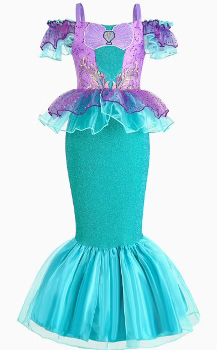 Girls Mermaid Dress 9 piece set Main image