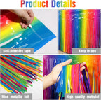 Rainbow Table Skirt (2 pack) for party decorations, featuring high-quality metallic foil, perfect for themed decor and celebrations.