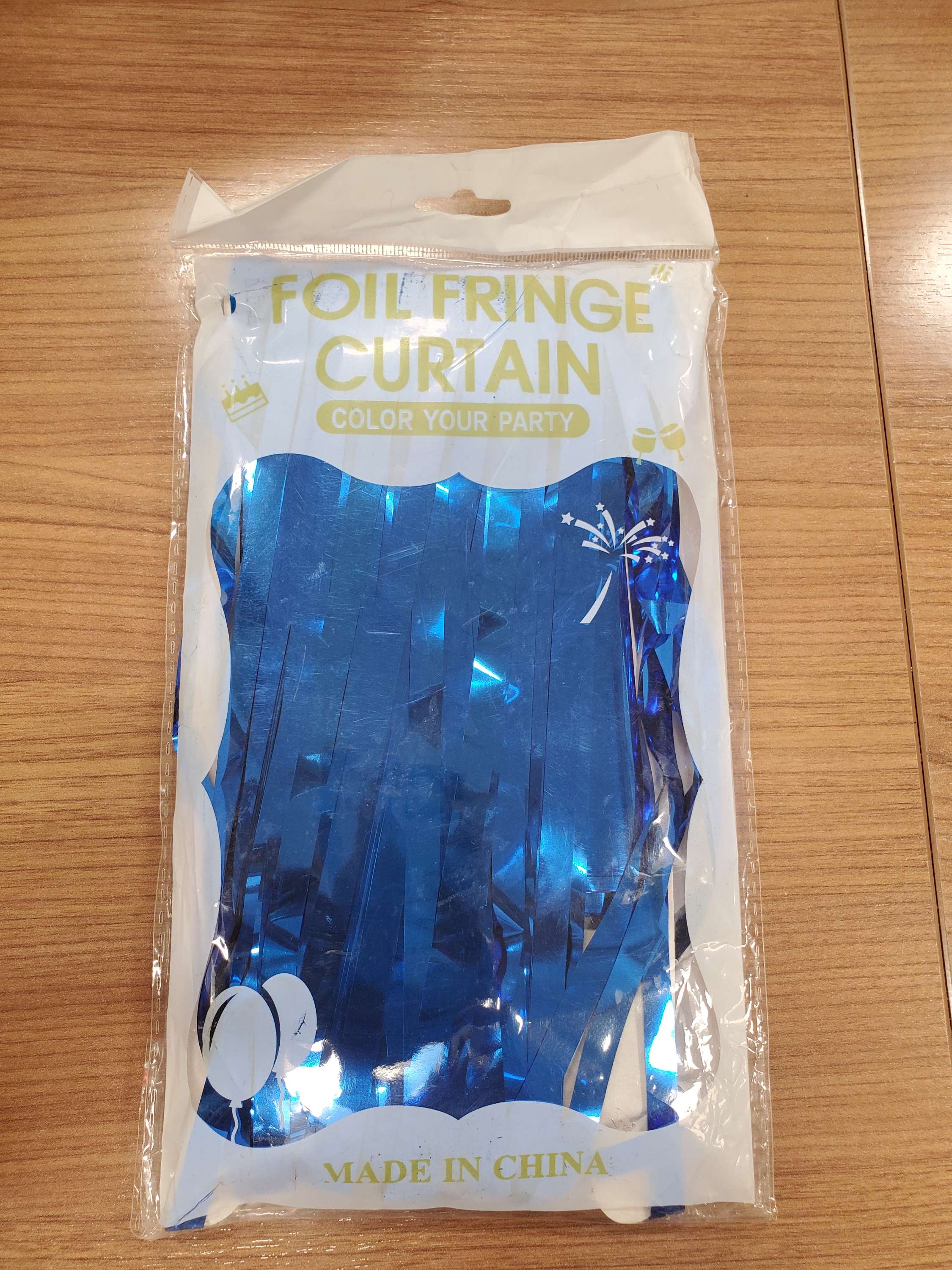 Blue Foil Fringe Table Skirt-2pcs Secondary image