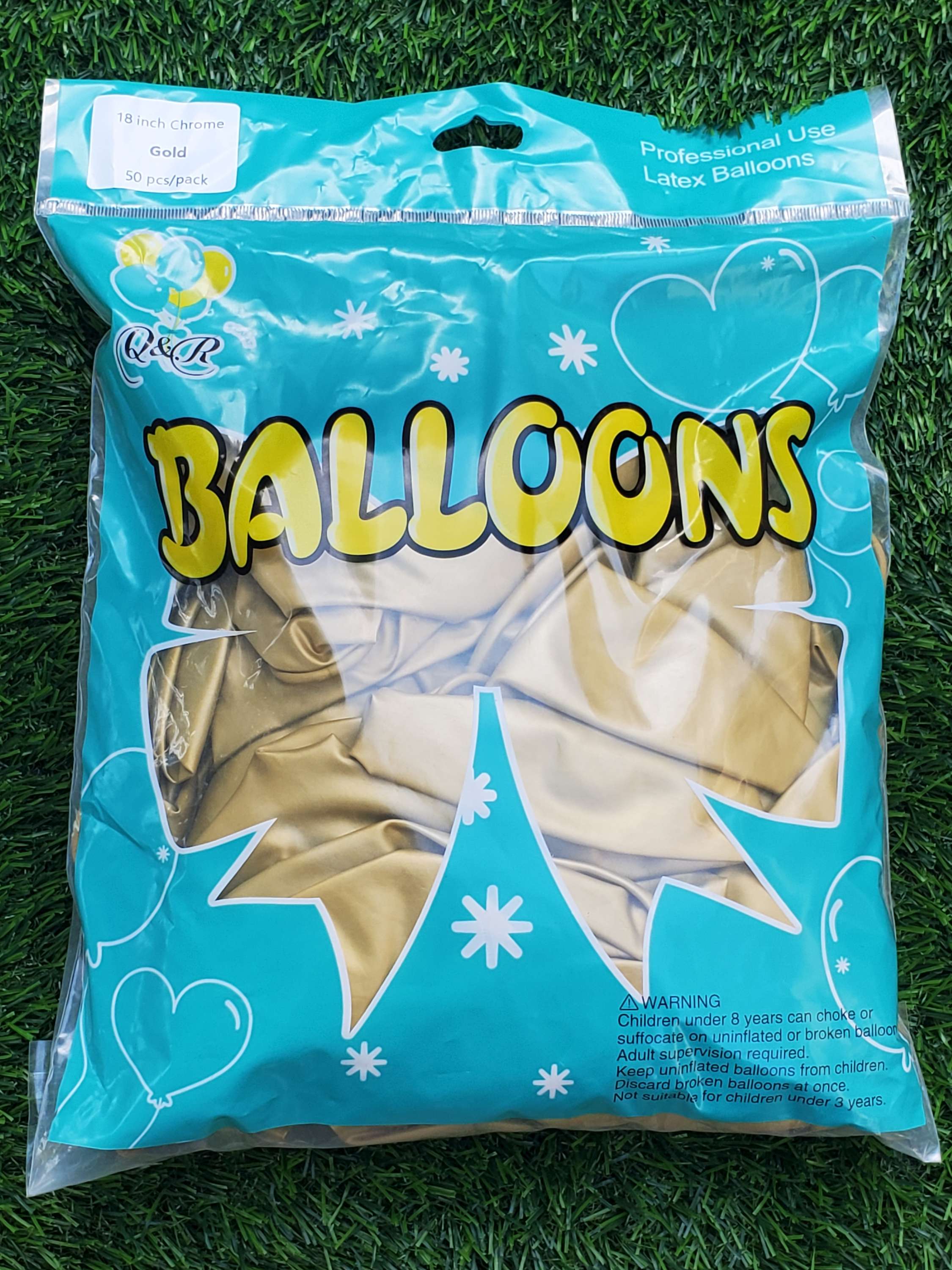 Chrome Balloon 18 inches 50ct Gold pack for party decorations Main image