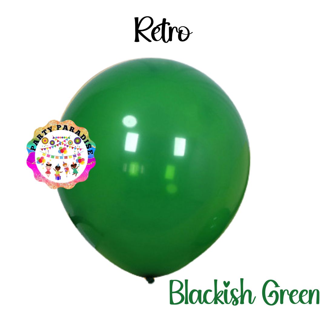 Retro Balloon Natural Latex Rubber in Blackish Green 12" 100ct or 5" 200ct for Birthdays, Baby Shower, Anniversary, Gender Reveal, Weddings, Graduation, Prom, Bridal Showers, Bachelorette Party Secondary image