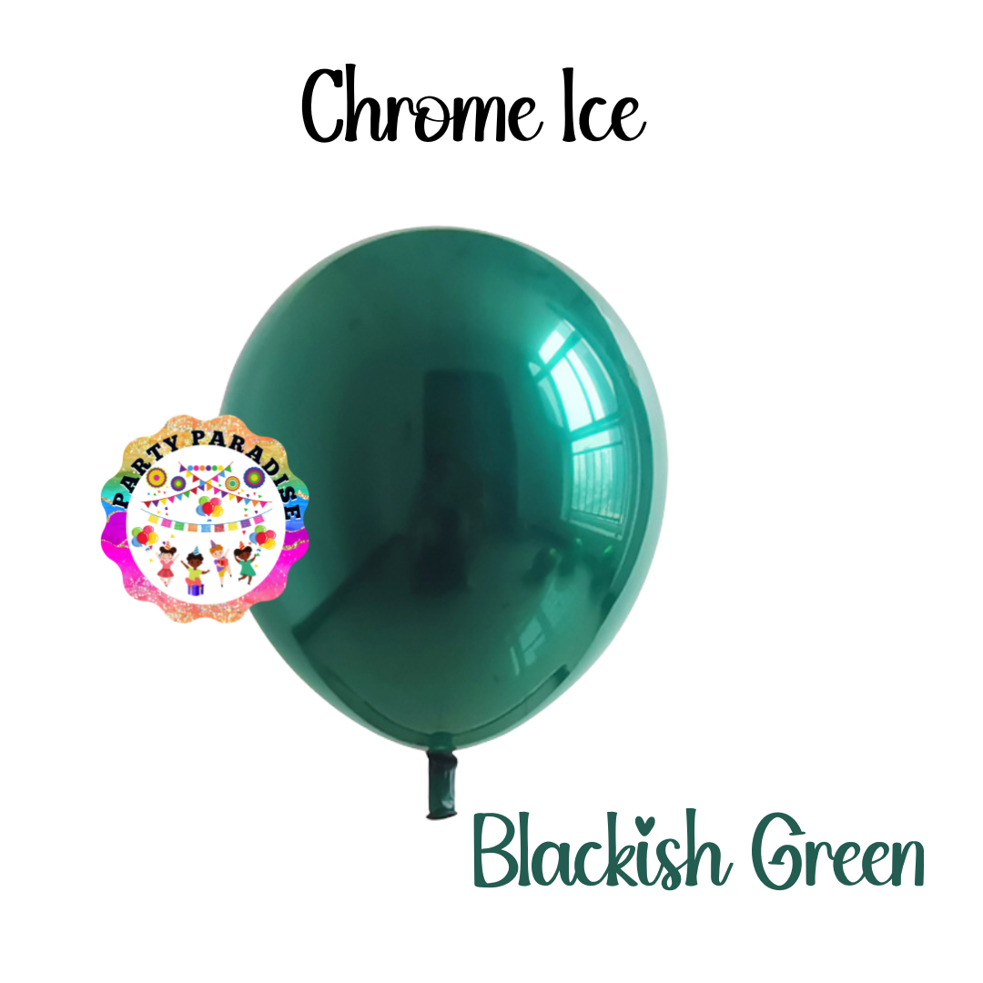 Chrome Ice Balloon 12 inches Blackish Green 50ct Main image