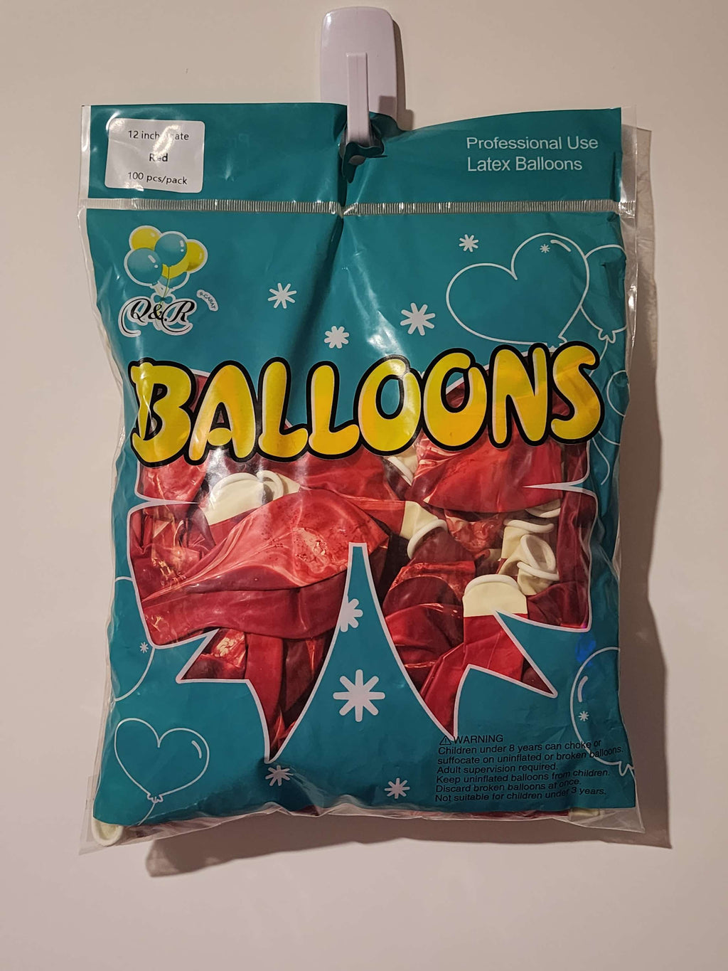 Red Agate (Marble) 12 in 100ct party balloons package