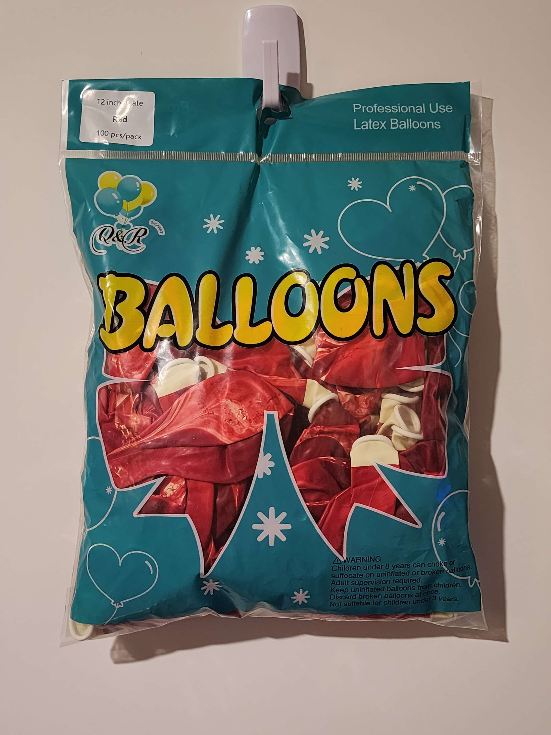 Red Agate (Marble) 12 in 100ct party balloons package