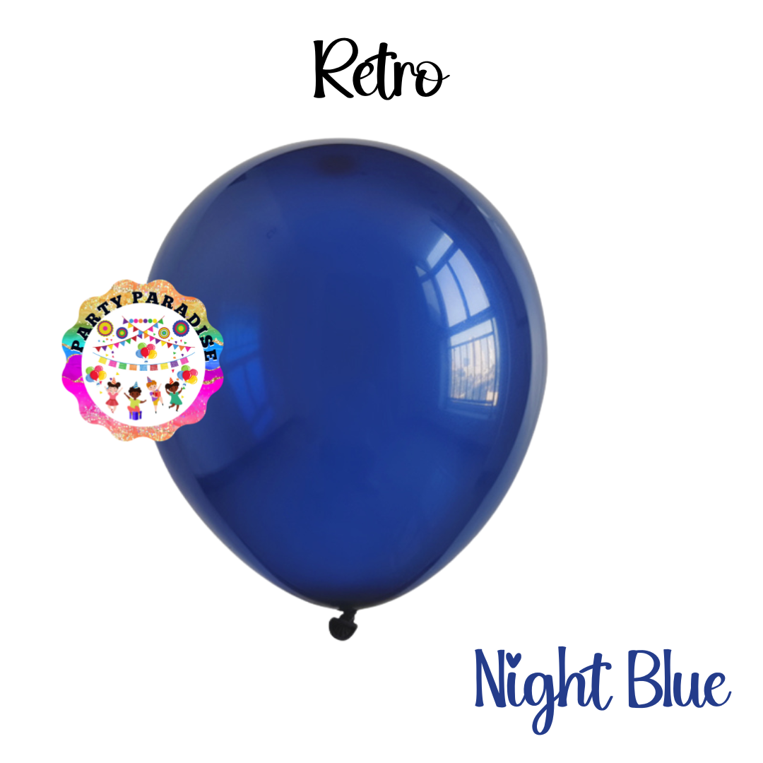 Retro Balloon Natural Latex Rubber in Night Blue 12" 100ct or 5" 200ct for Birthdays, Baby Shower, Anniversary, Gender Reveal, Weddings, Graduation, Prom, Bridal Showers, Bachelorette Party Secondary image