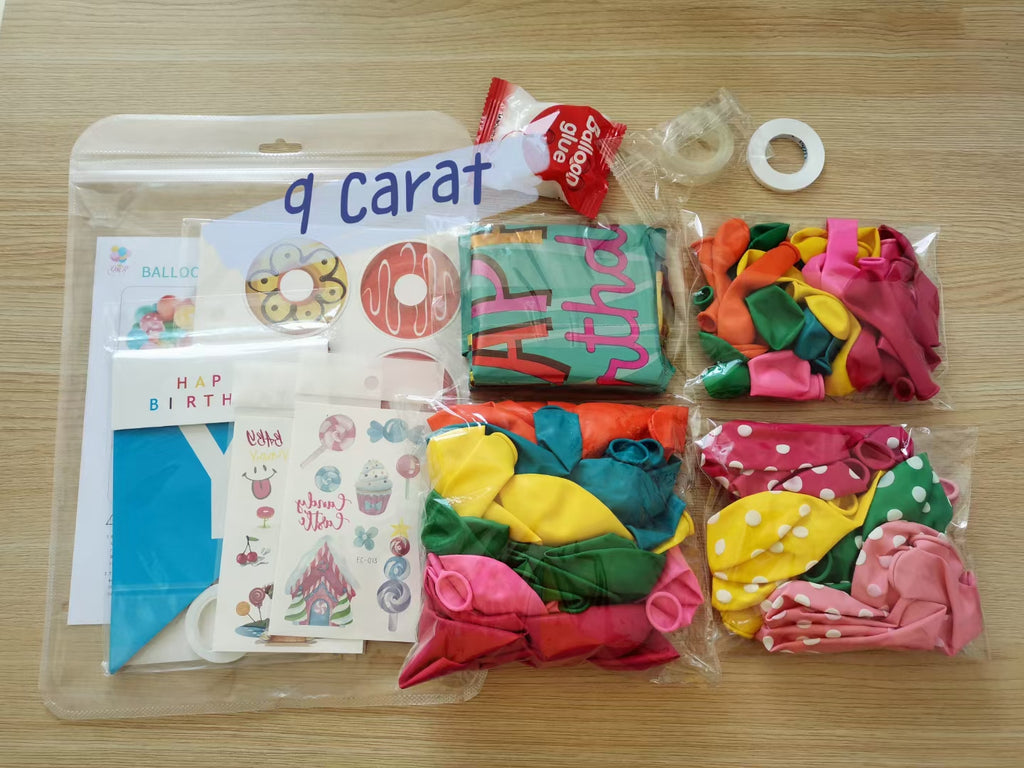 Doughnut Lollipop Party Balloon Garland Kit 102 pcs - colorful party supplies and decorations