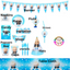 Boss Baby Themed Tableware set 136pcs complete with party supplies like plates, napkins, and banners for kids' themed events.