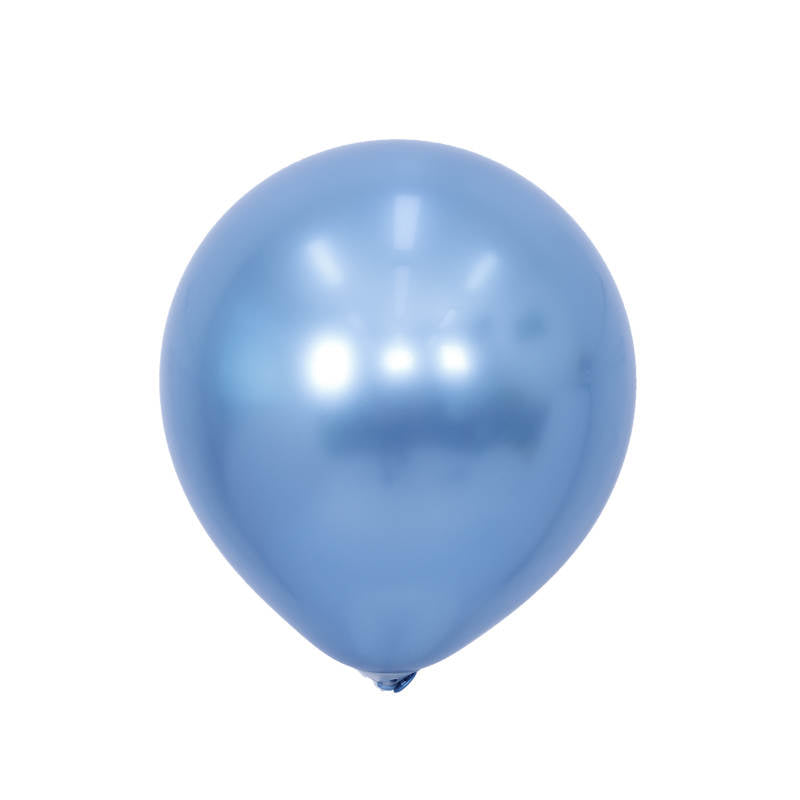 Chrome Balloon 12inches "Blue" 50ct for party supplies, themed party decor, wedding decorations, and birthday party supplies. Main image