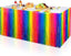 Rainbow Table Skirt (2 pack) for party decor, bright tassel design for birthday and themed celebrations.