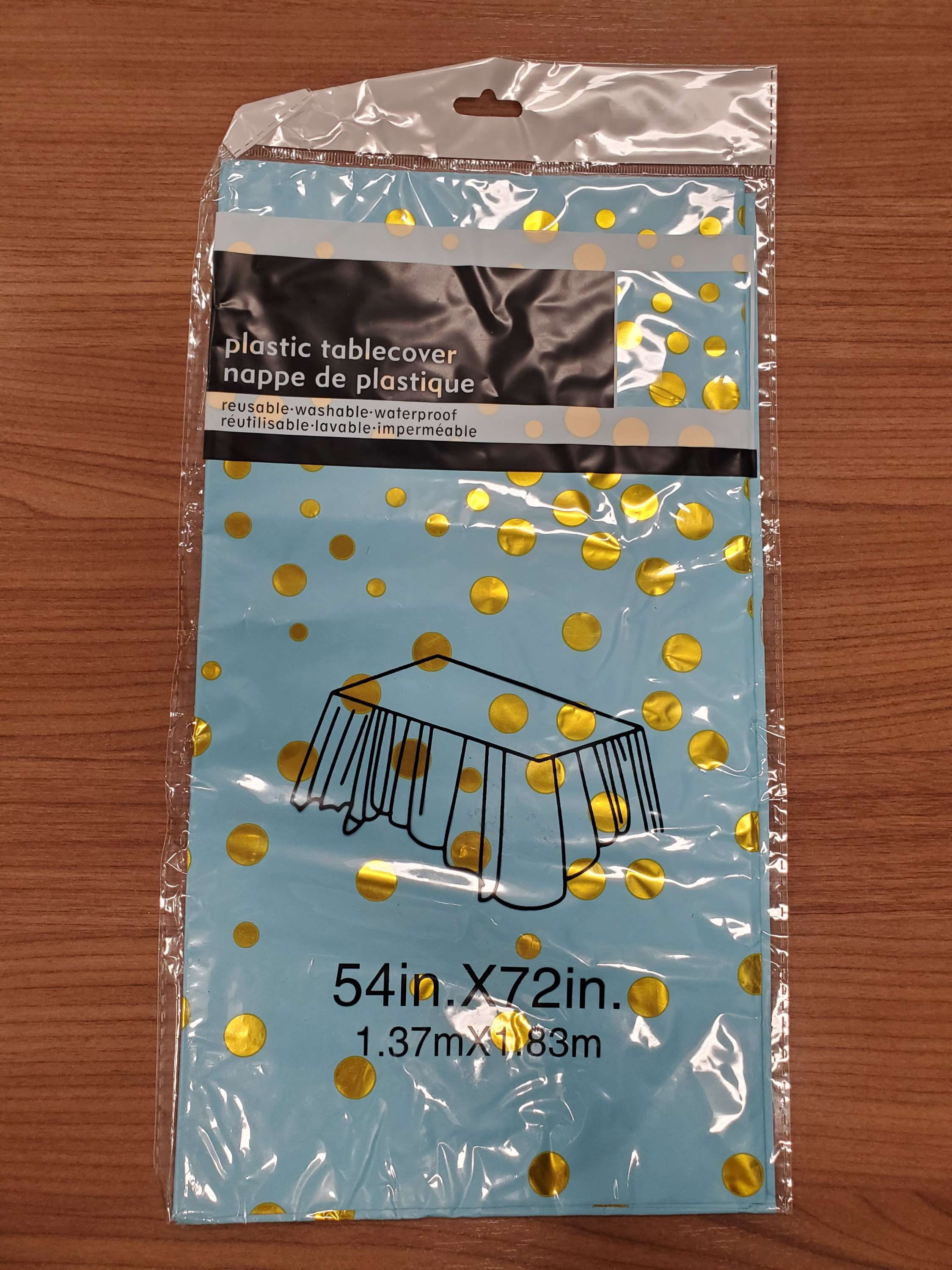 Baby Blue and Gold Table Cover Secondary image