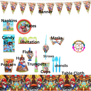 SuperMario Themed Party Set 136pcs tableware and decorations Main image
