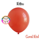 Retro Balloon Natural Latex Rubber 12 inches "Coral Red" 100ct for party supplies and themed party decor