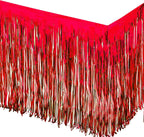 Red Foil Fringed table skirt- 2pack for party