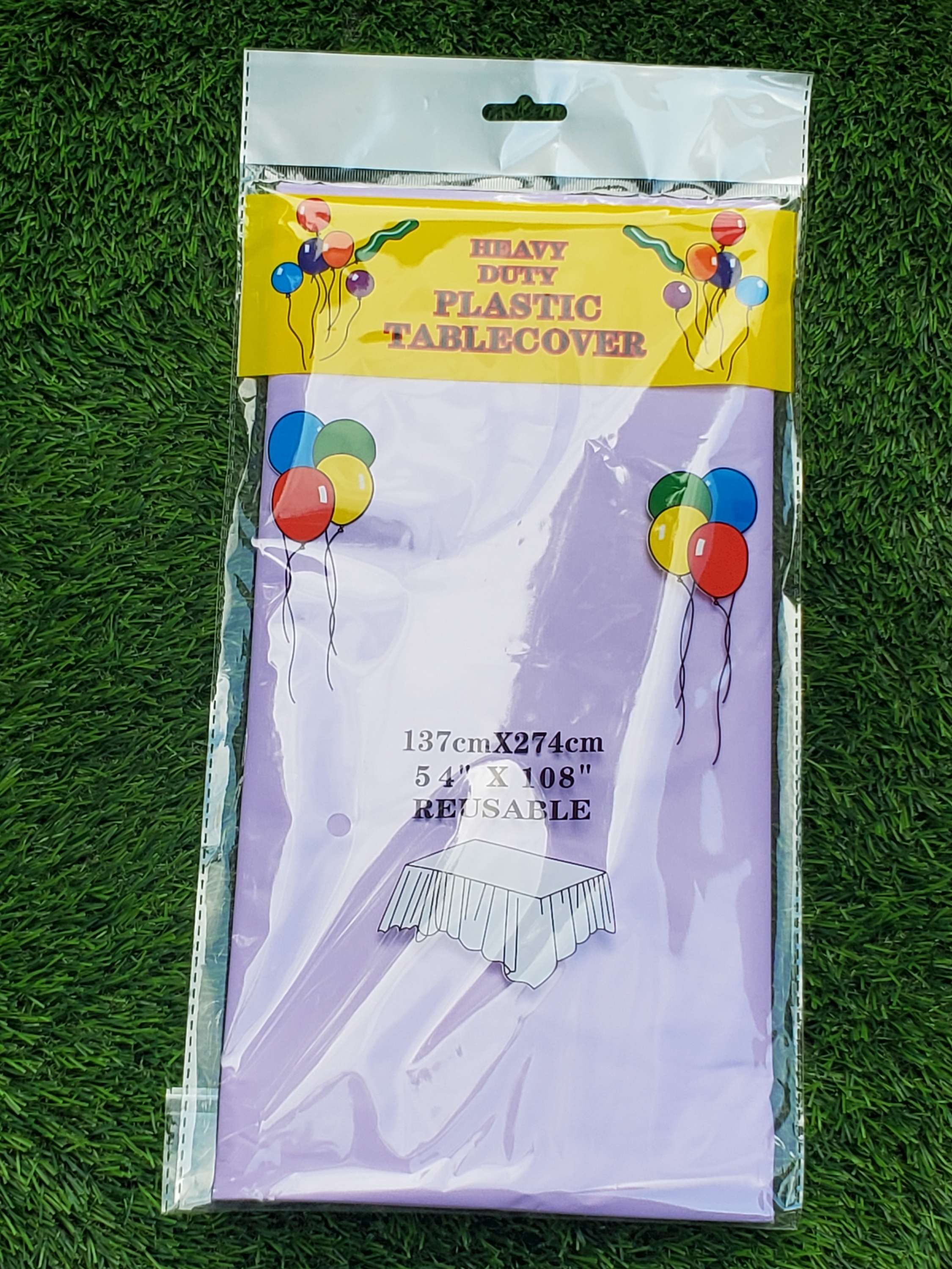 Plastic table covers reusable in Light Purple-2pk Secondary image
