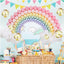 Macaron Pastel Color Rainbow Balloon Garland Kit 304 pcs party decorations with tableware and backdrop