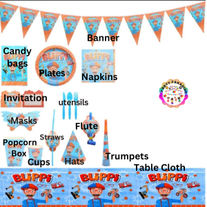 Blippi Themed Party Tableware Set 136pcs Main image