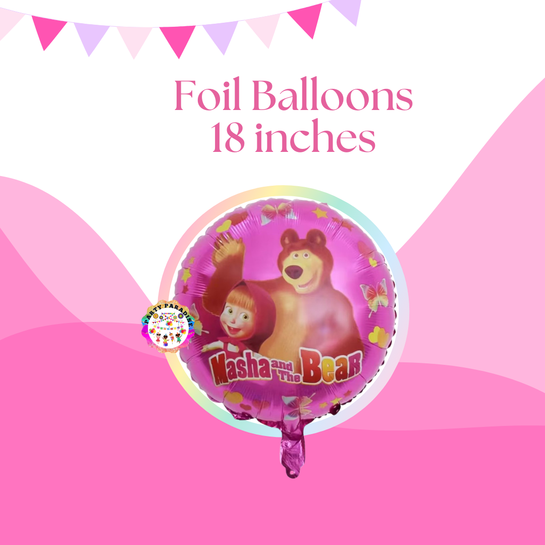 Masha and the Bear Foil Balloon 18inch for party decorations, event party accessories, themed party decor, birthday party supplies