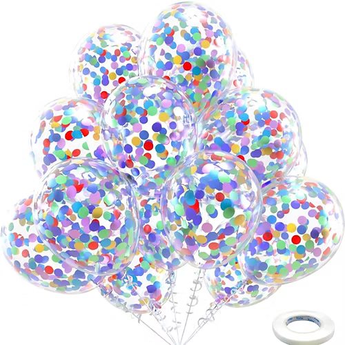 Confetti Rainbow Balloon 12 inches-25pk Main image