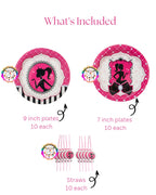 Barbie Tableware Set 126pcs: Plates and Straws for Themed Party Decor