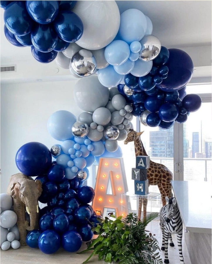 Pearl Navy Blue Macaron Blue Balloon Garland Kit 167 pcs, perfect for themed party decor, birthday party supplies, and celebration decorations Main image