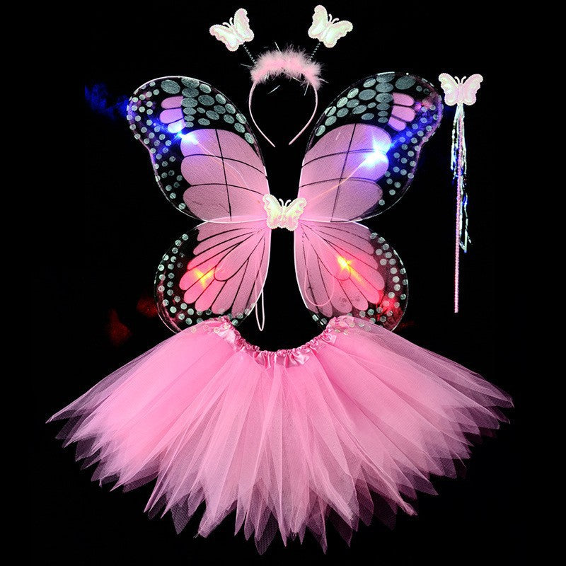 Girls Butterfly Tutu 4pc Led light Set Secondary image