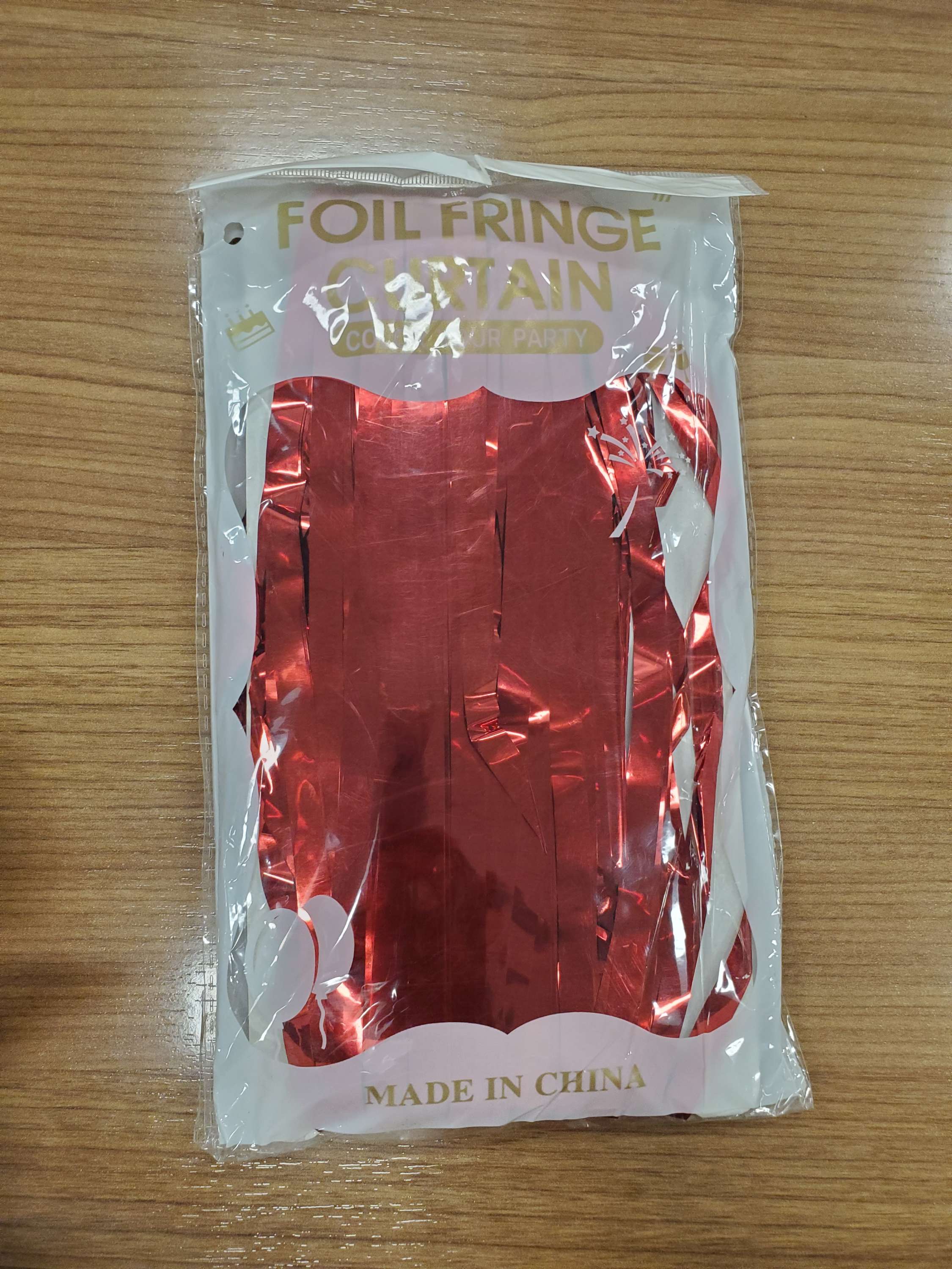 Red Foil Fringed table skirt- 2pack Secondary image