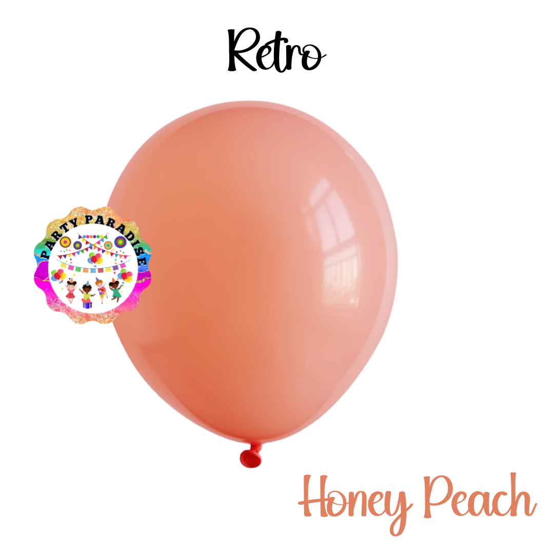Retro Balloon Natural Latex Rubber in Honey Peach 12" 100ct or 5" 200ct for Birthdays, Baby Shower, Anniversary, Gender Reveal, Weddings, Graduation, Prom, Bridal Showers, Bachelorette Party Secondary image
