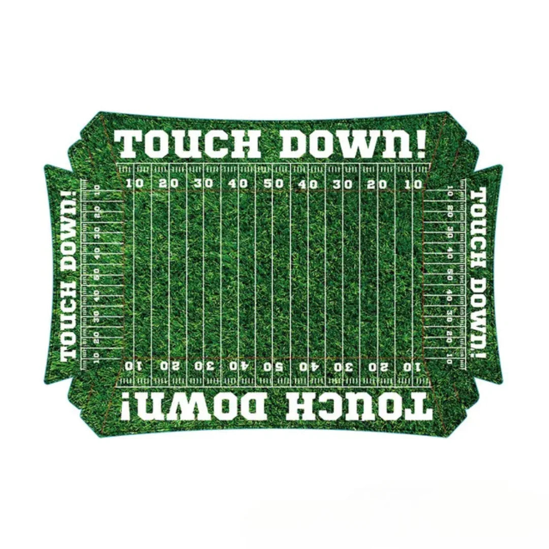 Football field tablecloth for party décor