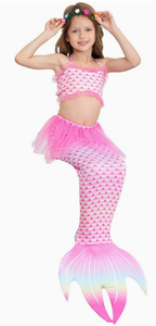 Girls Mermaid 🧜‍♀️ outfit costumes birthday cosplay 3pcs set for party supplies and themed party decor, perfect for kids events.