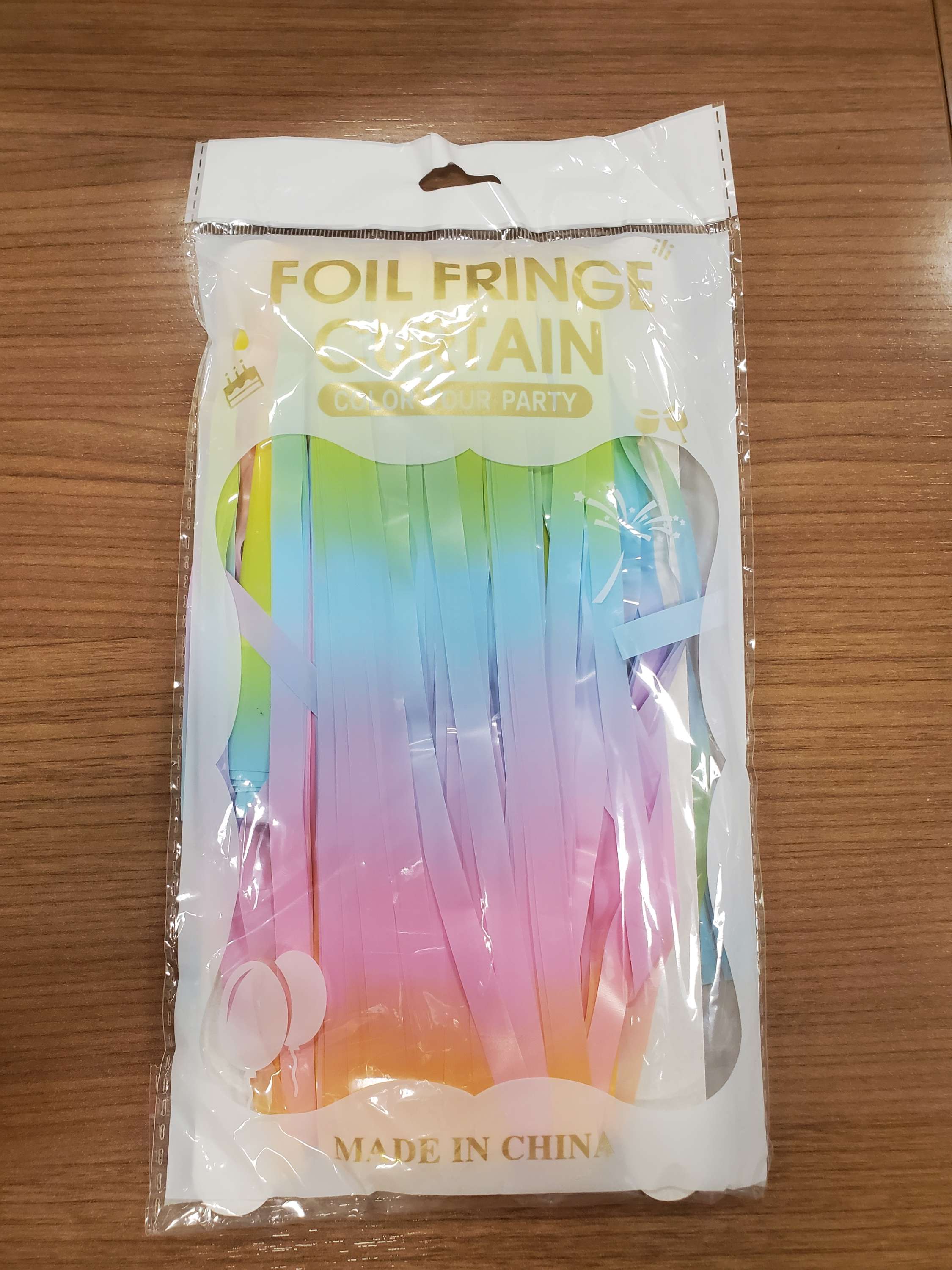 Rainbow Pastel Fringe Table Skirt 2ft x 9ft (2packs) Secondary image